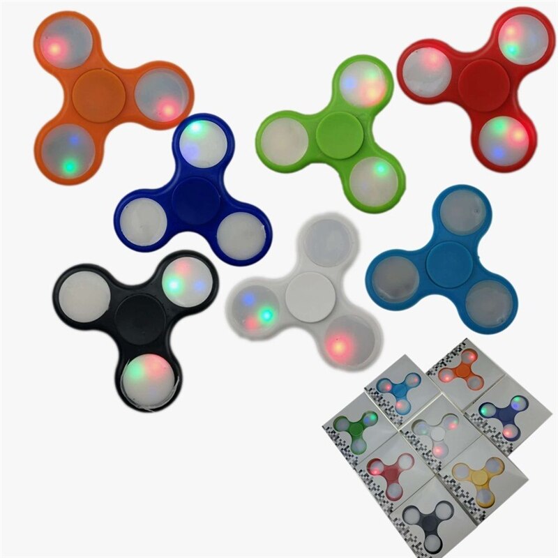 nueva luz LED Fidget Spinner dedo plástico EDC, mano Spinner para el autismo y ADHD alivio enfoque ansiedad rueda de tensión Juguetes