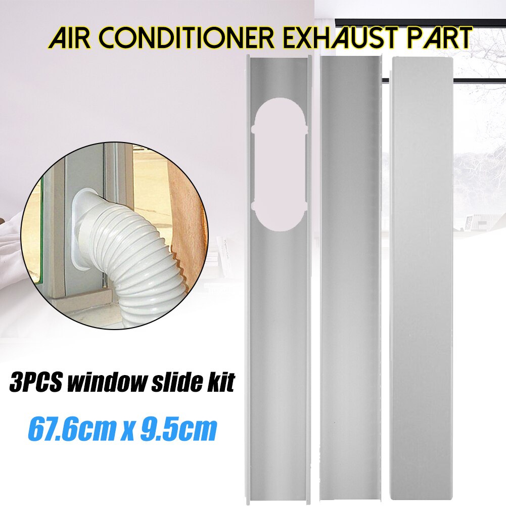 3Pcs Portable Air Conditioner Adjustable Window Plate Kit Exhaust Hose Board