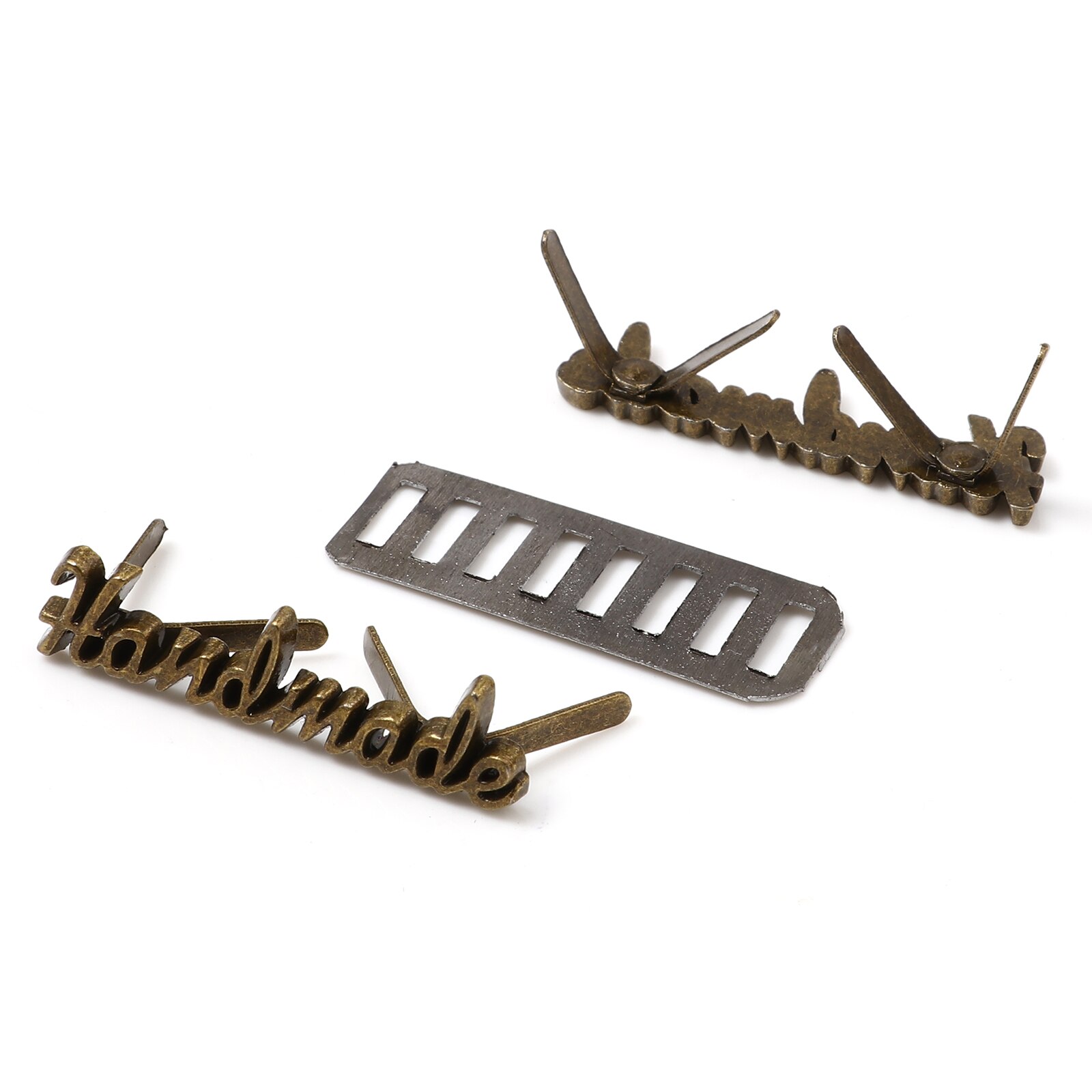 5 sett håndlagde bokstaver metalletiketter tag gjør-det-selv håndverksøm dekorasjonsetiketter tags tilbehør til jeans sko vesker håndlaget merkelapp: 4