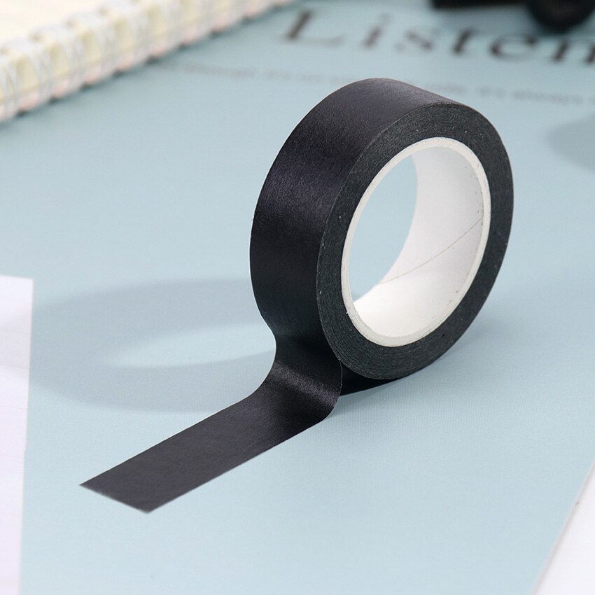 1PC Black And White Photography Washi Tape Paper Masking Tapes 15mm X 10m Diy Scrapbooking Stickers Wrapping Sticker: Black