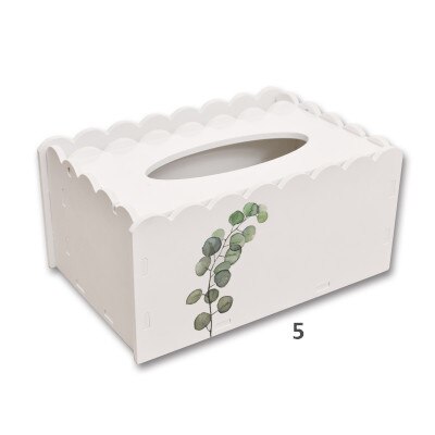 Cfen a'sgrøn plante hjem køkken pvc-træ tissuekasse diy solid serviet holder kasse fjernbetjening container tissuekasse 1pc: 5