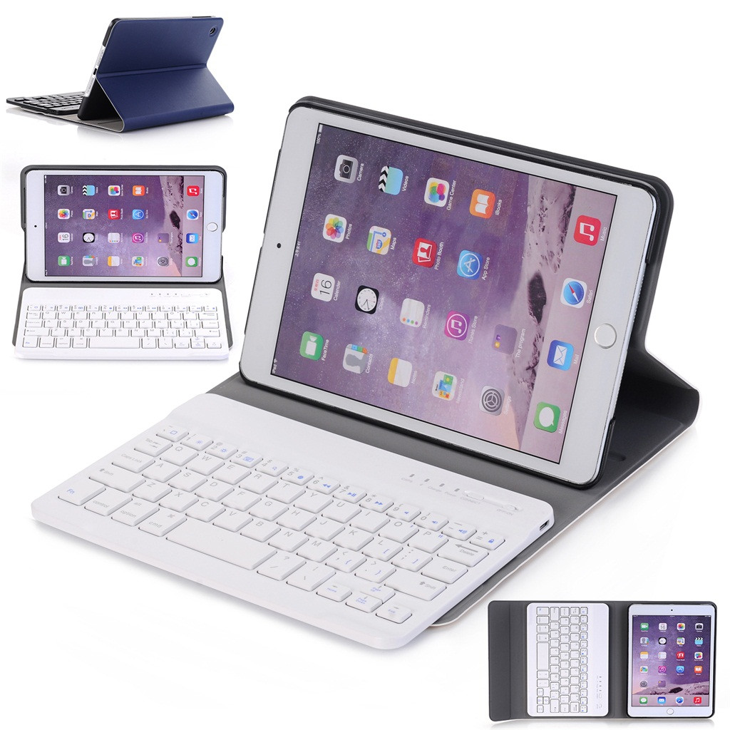 35@ Keyboards Gaming White Ultra Slim Leather Case Detachable Bluetooth Keyboard Cover For Ipad Mini 1,2,3 Clavier Gamer