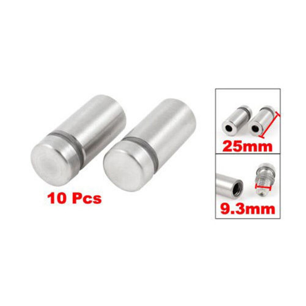10PCS Stainless Stand Off Bolts Mount Standoffs Nails Advertisement Fixings Screws Mirror Glass Nail Fastener Screws