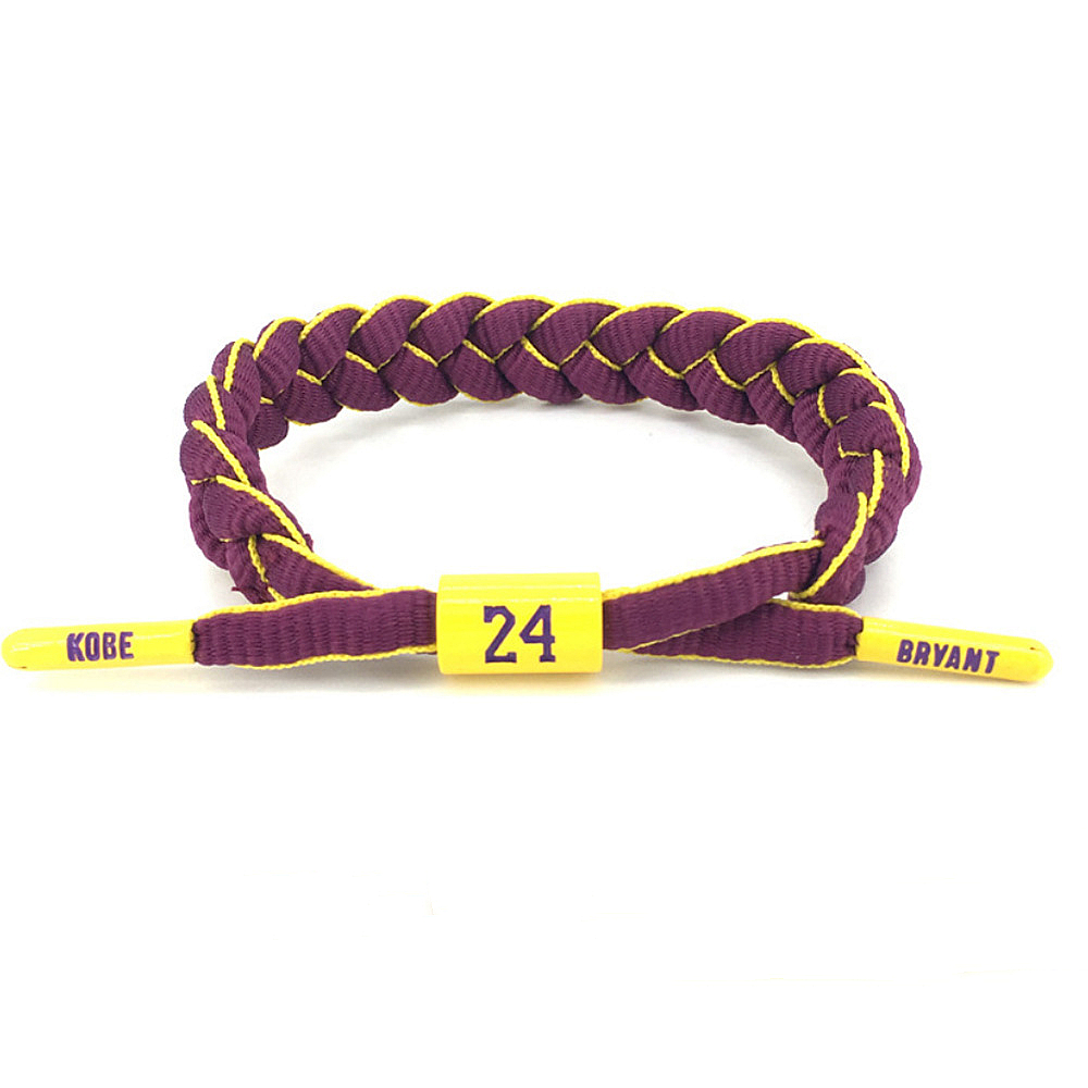 Basketball Player Number Braided Rope Bracelet Baseball Football Volleyball Sport Bangles for Men Adjustable Wristbands: Imitation Rhodium Plated