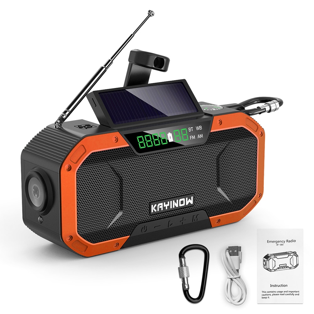 Emergency Solar Hand Crank Radio 5000mAh Power Bank Charger Flash Light Outdoor Camping Survival Radio outdoor survival