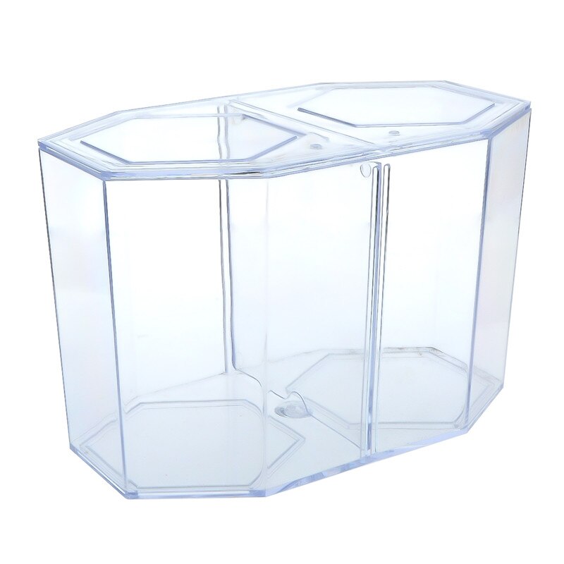Saim 1Pcs Double Betta Box Fish Tank Aquarium Clear Fish Breeding Isolation Box Aquarium Transparent Arcylic Fish Breeding Box: Default Title