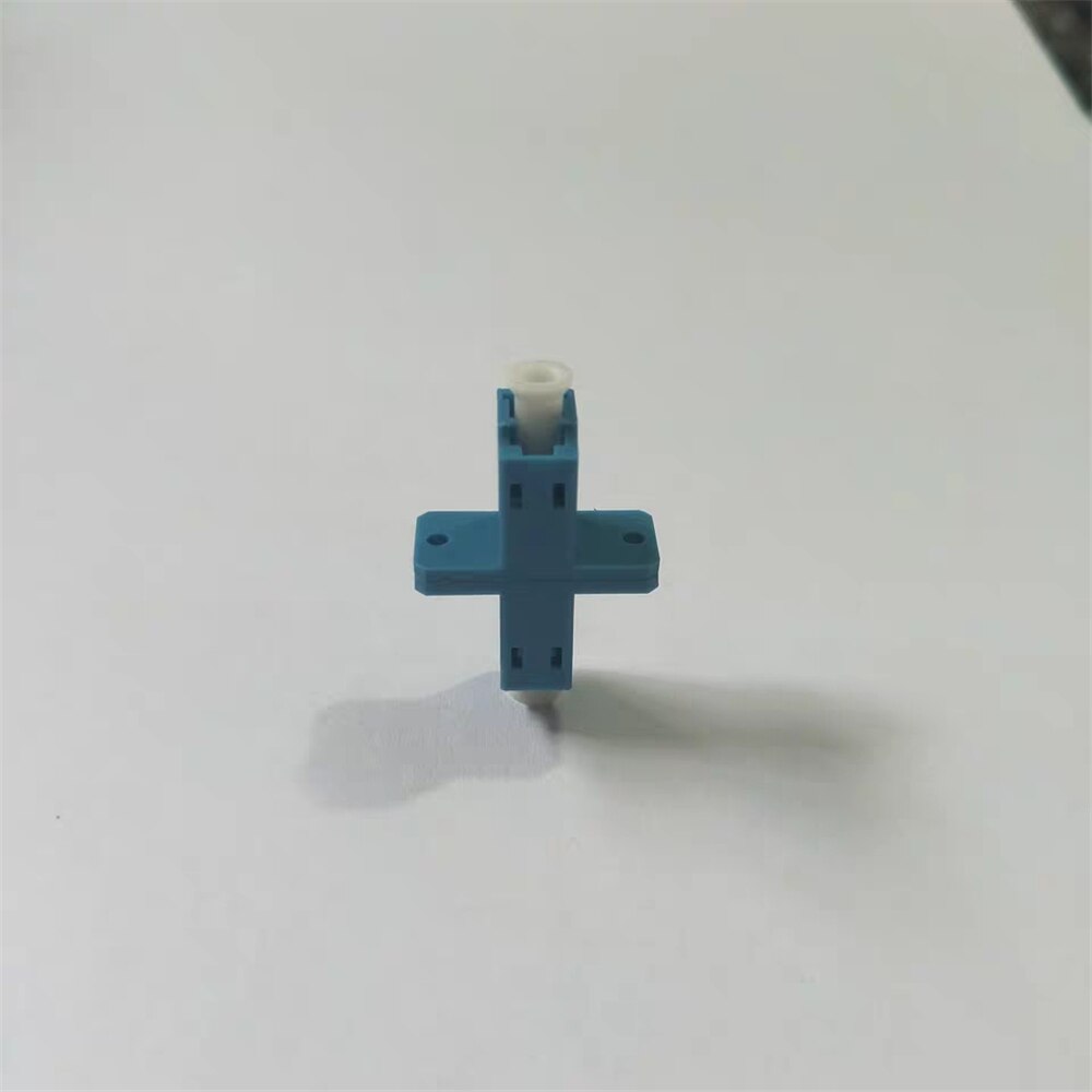 50 pcs LC simplex fiber adapter with flange LC UPC optical fibre coupler blue plastic housing ftth connector ELINK