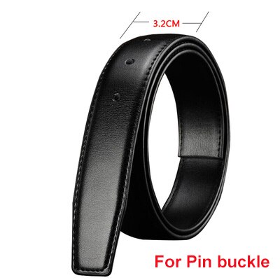 Keine Schnalle Echtes Leder Gürtelband für automatische Schnalle Dornschließe 2,4 cm 2,8 cm 3,0 cm 3,2 cm 3,5 cm 3,8 cm Breite Herrengürtel Schwarz