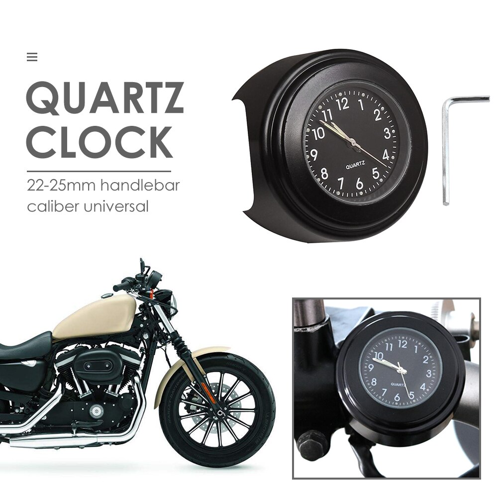 Klassische Motorrad Uhr Wasserdicht Durable Praktische Multi-funktionale 22-25mm Dia Lenker Uhr Leuchtende Quarz Uhr