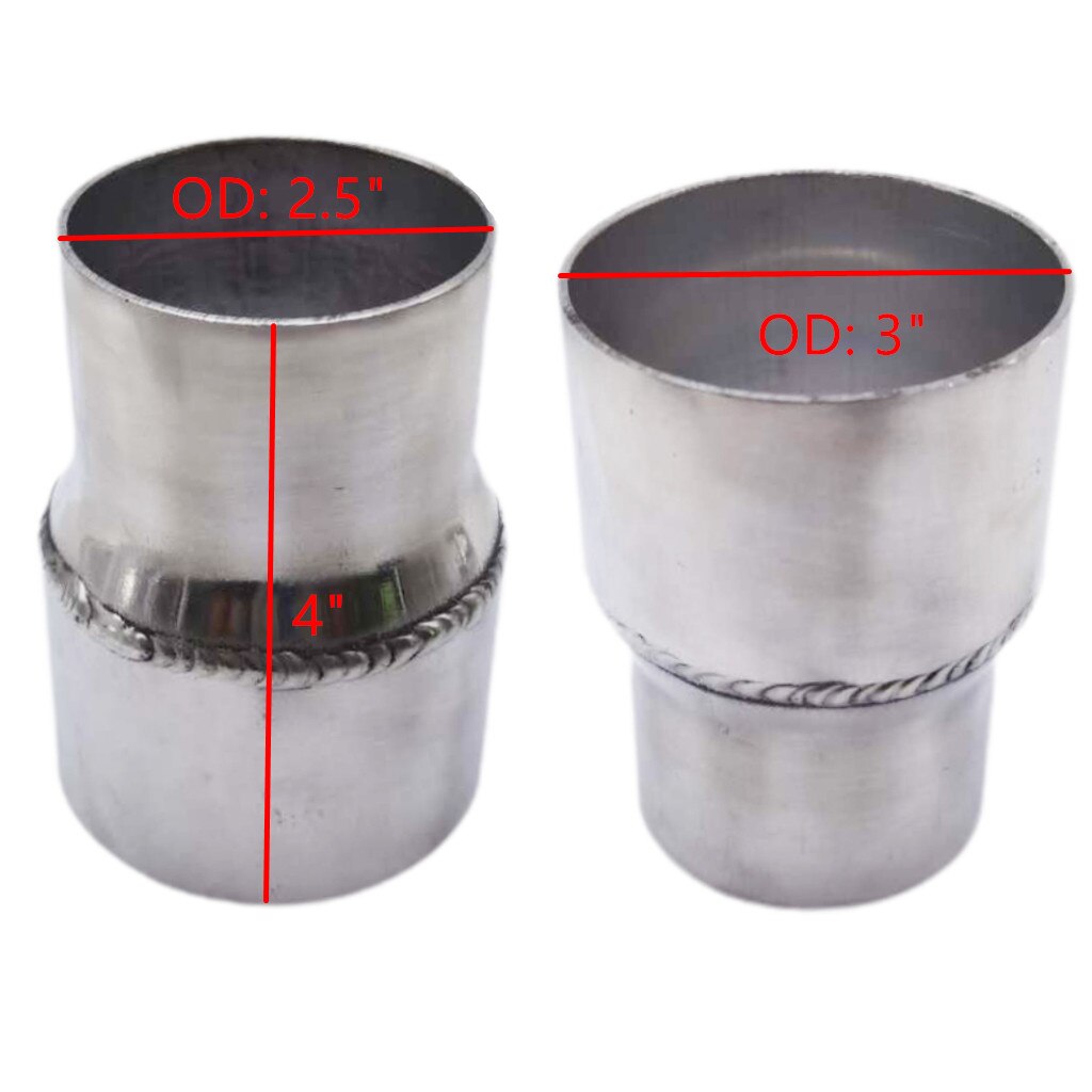 Poleret 2.5 " od  to 3 " od aluminium universal reduktionsrør udstødningsspids adapter