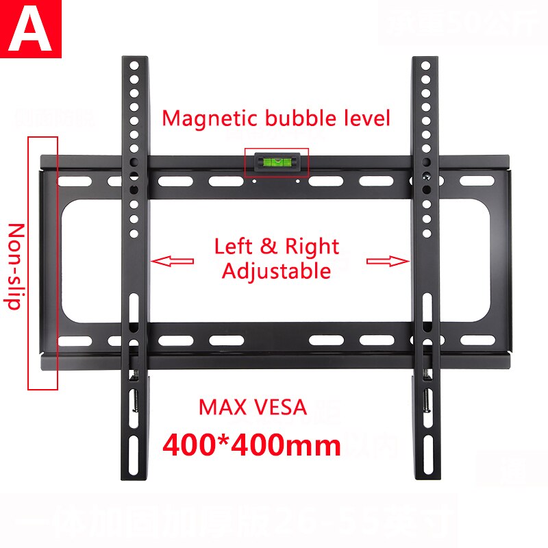 Cadre de TV Ultra mince universel d'écran plat de support de bâti de mur de TV fixe pour l'écran plat de moniteur LED d'affichage à cristaux liquides: A
