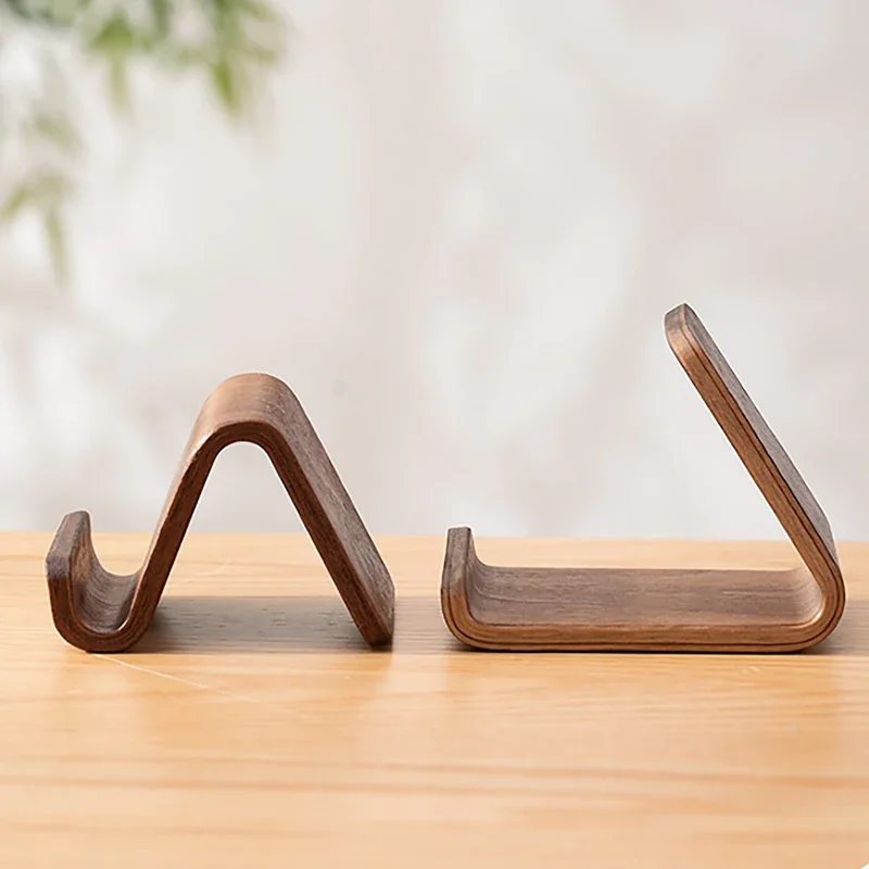 Massivt træ telefonholder stativ mobil smartphone støtte tablet stativ skrivebord mobiltelefonholder stativ bærbar mobilholder