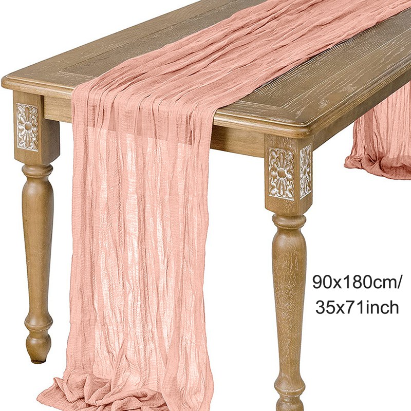 Halvtransparent gasbinda bordslöpare salvia ostduk bordsdukning matsal vintage bröllopsdekoration banketter valv retro boho inredning: Violett/紫罗兰