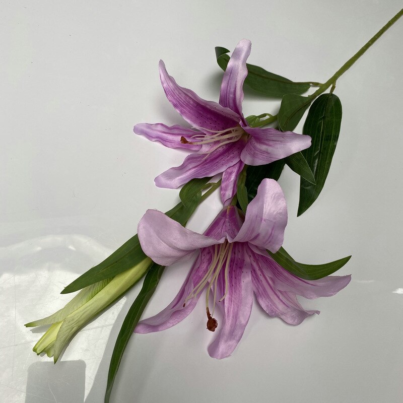 Kunstmatige Zijden Bloemen Nep Lelie Tak 78Cm Lange Diy Creatieve Boeket Verjaardag Moeder Dag Valentijn Pasen Decoratie: Sweet Purple