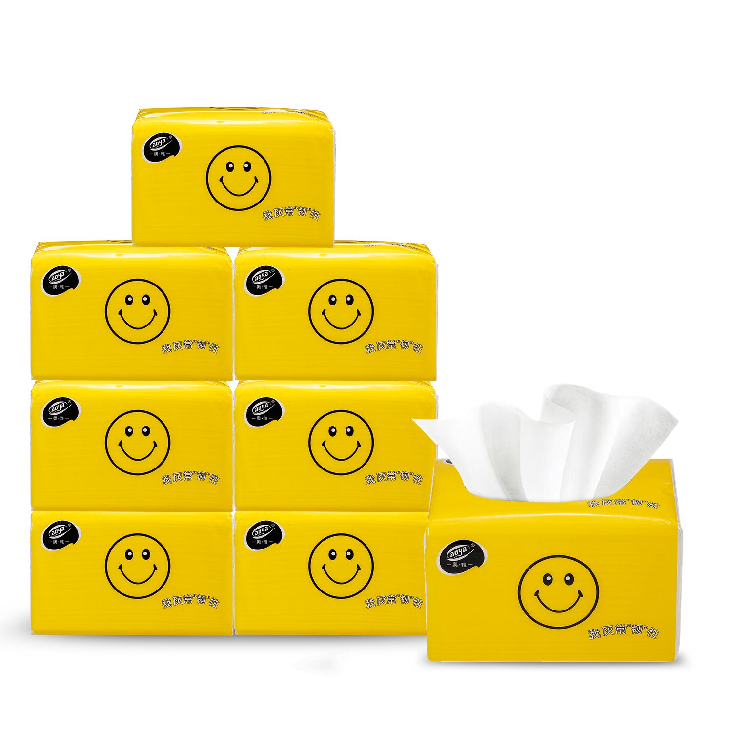 Facial Tissue White Wood Pulp 4Layers 8 Bundles About 480 Sheets per Pack Eco-Friendly Recycled Paper Home Use Soft Toilet Paper