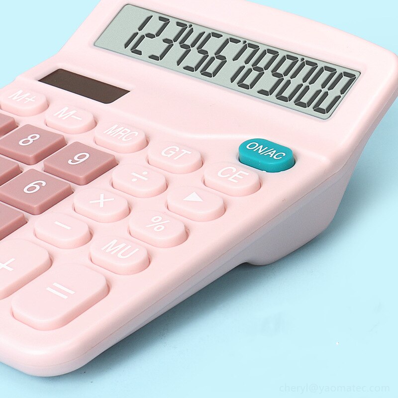 12 digits solar calculator dual power supply student digits electronic large screen calculators home school financial tools