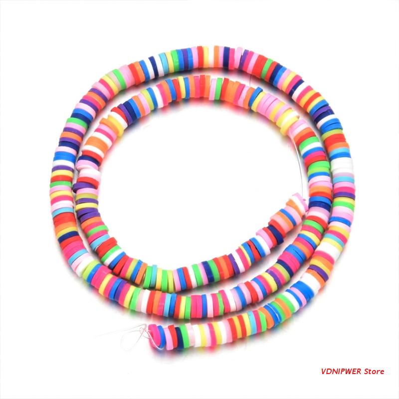 10Strips Platte Ronde Polymeer Klei Losse Kralen Voor Diy Kleding Accessoires Bohemian Armband Ketting Maken