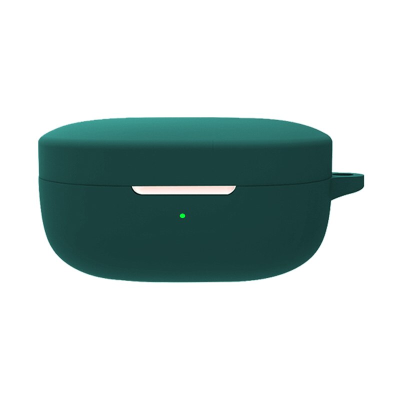 Para redmi airdots 3 caso do fone de ouvido capa protetora silicone bolsa escudo para xiaomi redmi airdots 3 tws bluetooth fone de ouvido caso: Dark green