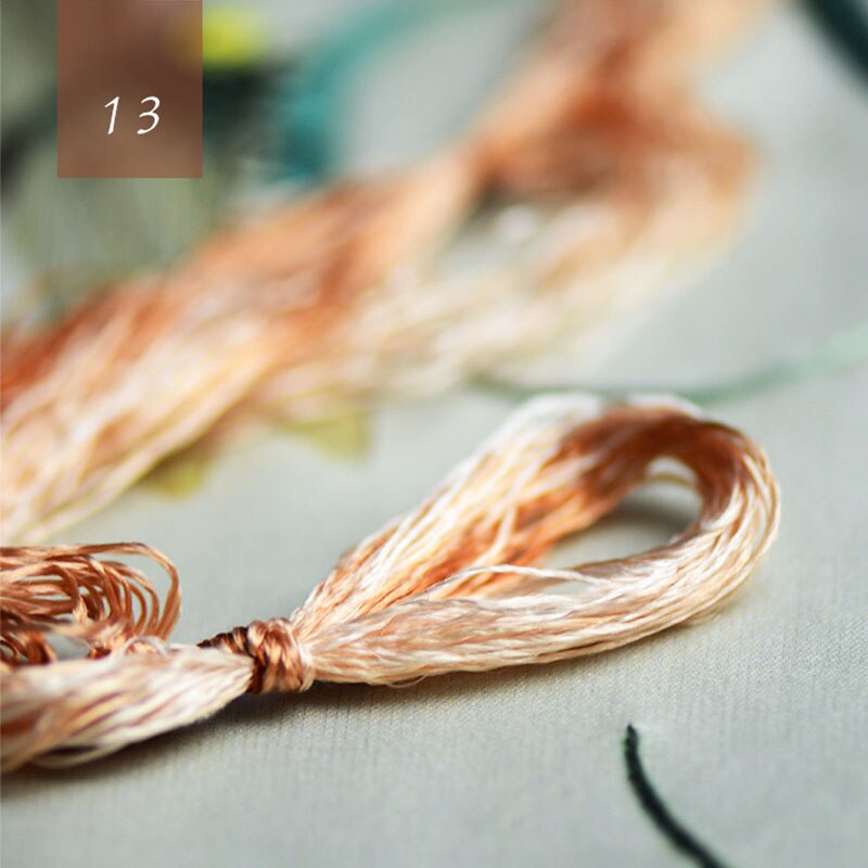 gradient 100% silk embroidery Suzhou embroidery thread silk hand embroidery 14 colors 20meters/ pcs: 13