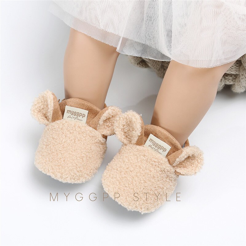 Pudcoco Toddler Winter Warm Shoes Newborn Baby Crawling Shoes Boy Girl Lamb Slippers Trainers Fur Animal Ears Boots