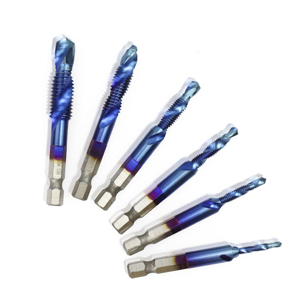 1/4Mm Staaf M3-M10 Hss Draad Tap Metric Set Boor Nano Blauw Gecoat Machine Schroef Tap