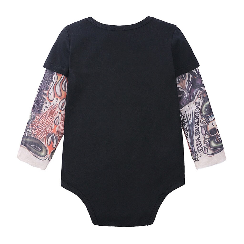 Kerst Baby kleding Kids Jongens Hoodie Lange Mouwen Met Tattoo Gedrukt Mouw Tee Tops Vetement Enfant Fille roupas menina