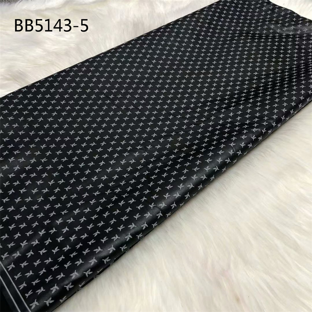 High qquality black color African Cotton Fabric Getzner Bazin Riche for men 5 yards Dubai fabric