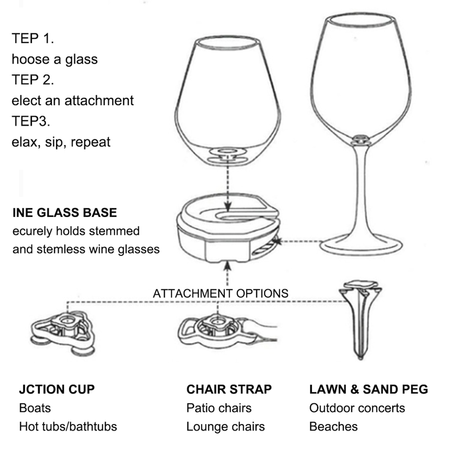 Outdoor Portable Wine Glass Holder Plastic Wine Stake For Champagne Picnic Boat Bathtubs Chair Armrest Wine Glass Holders