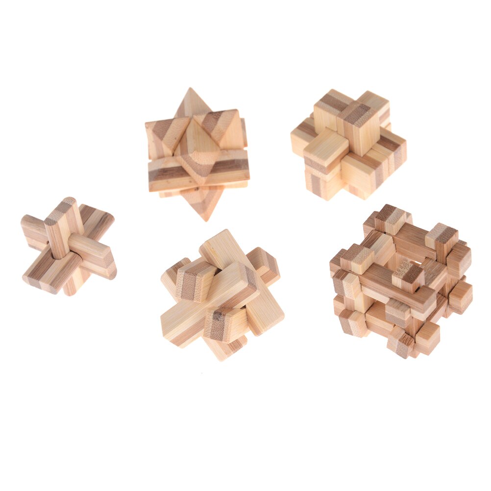 1PCS 3D Handmade Intellectual Brain Tease Game Puzzle Wooden Kong Ming Luban Lock Kids Children Toy