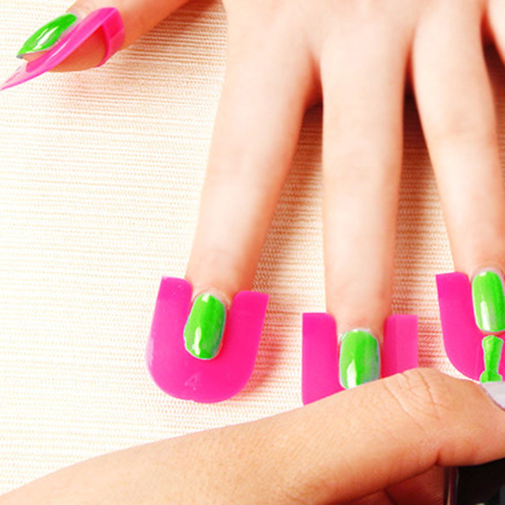 Plastic Printing Nagellak Model Clip Nagellak Guard Nail Bescherming Tool Rand Gradiënt Nagellak