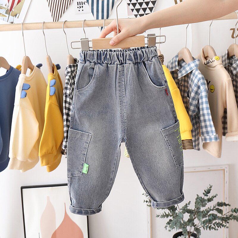 Baby Jungen Mädchen Frühling Herbst Jeans Jungen Persönliche Tasche Jeans Baby Kleidung Klassische Hosen Jungen Beiläufige Lange Hose