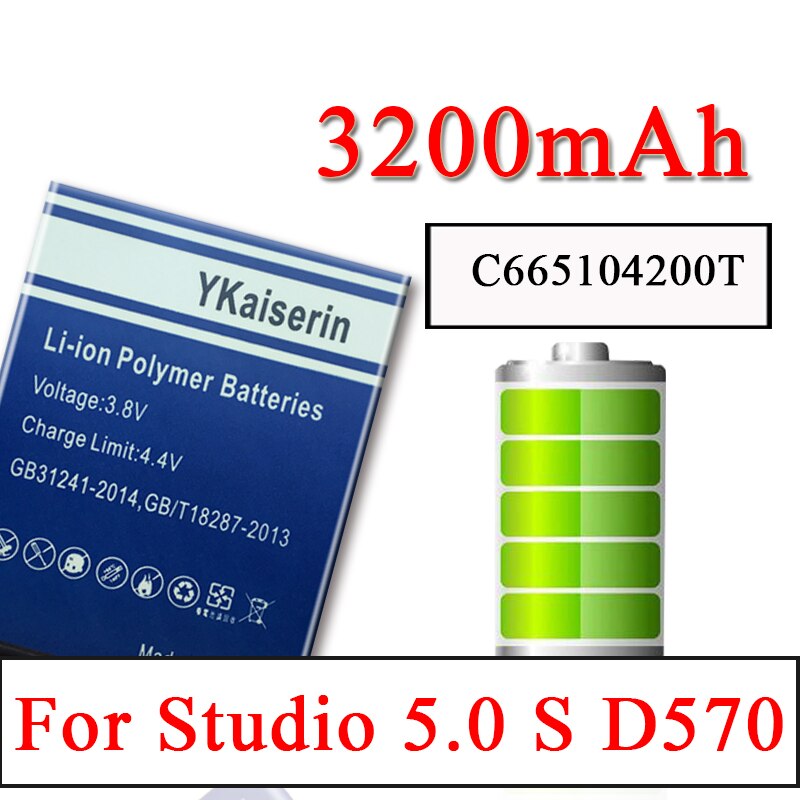 Batería Para BLU Studio 5,0/5,0 S D570 D-570 D570A D572A Y530Q D530 D530A/BLU Studio 6,0 HD D650a D650i/deporte 4,5 S430U: C665104200T