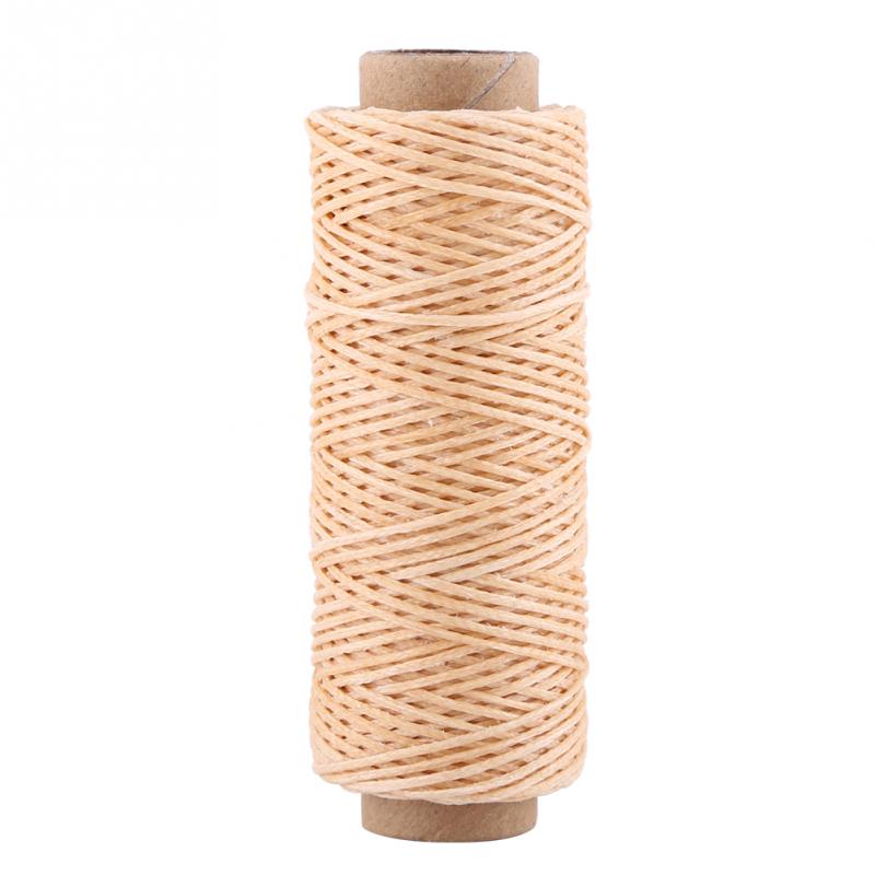 1Pcs 50M 150D 1mm Leather Waxed Thread Cord DIY Flat Waxed Thread Craft Tool Hand Stitching Thread Flat Waxed Sewing Line: Khaki