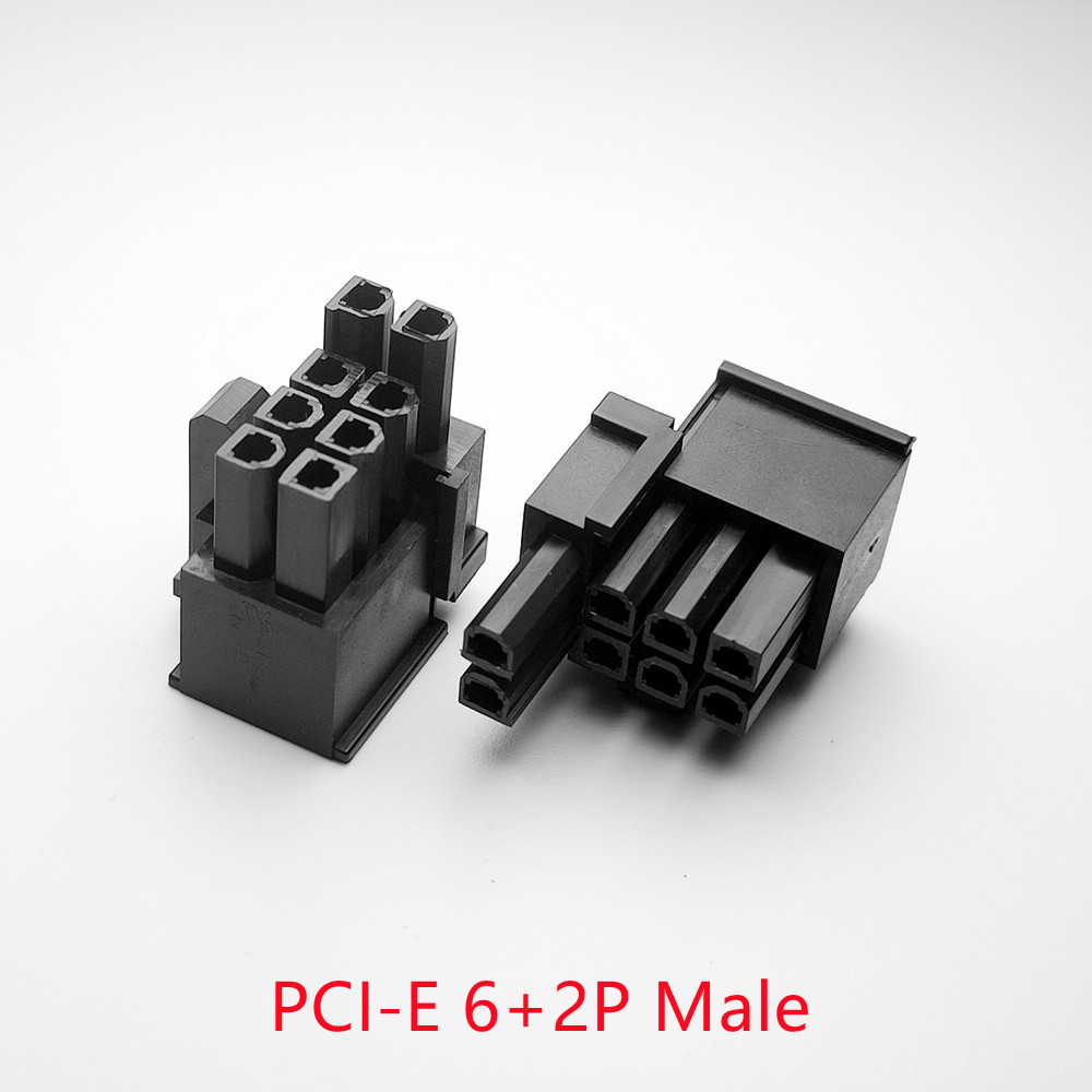 4.2mm svart 6+2- stift 8p 8- stifts hane för pc-dator atx grafikkort gpu pci-e pcie strömkontakt plast skalhus