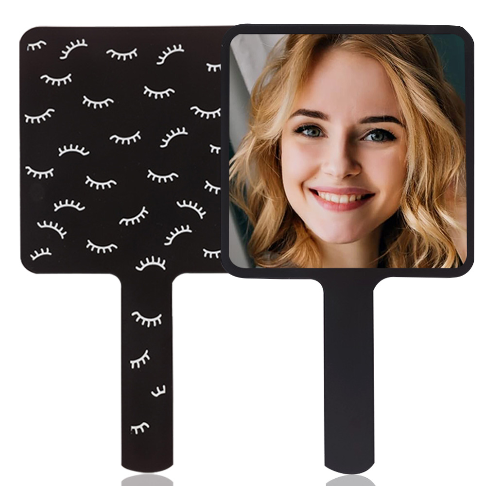 Espejo de maquillaje de mano, espejo de extensión de pestañas portátil para mujeres y niñas, espejos pequeños para la cara, accesorios de mesa de belleza