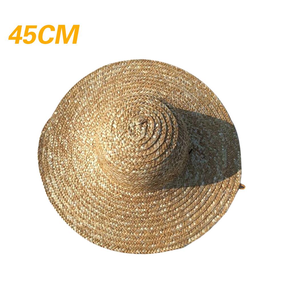 Rétro chinois bambou rotin pêcheur à la main chapeau paille chapeau seau pluie tourisme casquette danse pêche cône chapeau parasol: 45CM