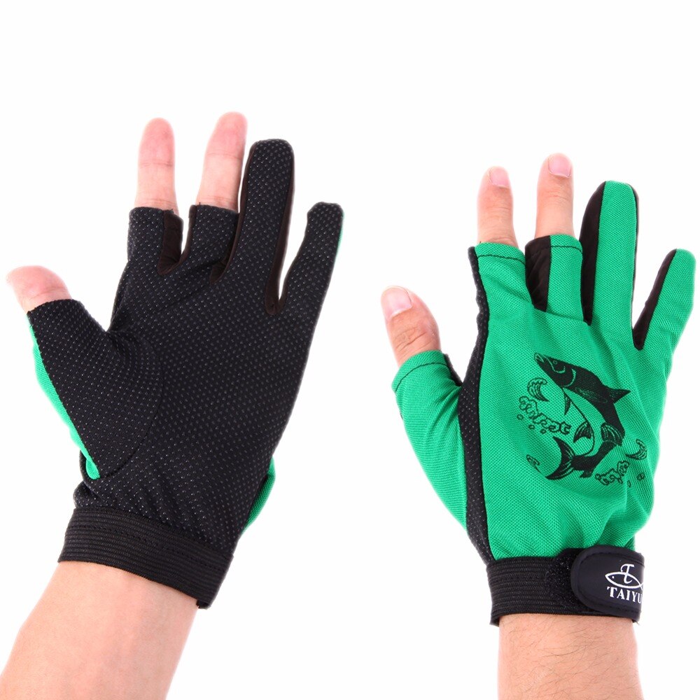 1 par de guantes de pesca antideslizantes guantes de ciclismo 3 medio dedo 2 guantes deportivos transpirables de dedo completo elástico guantes de la pesca