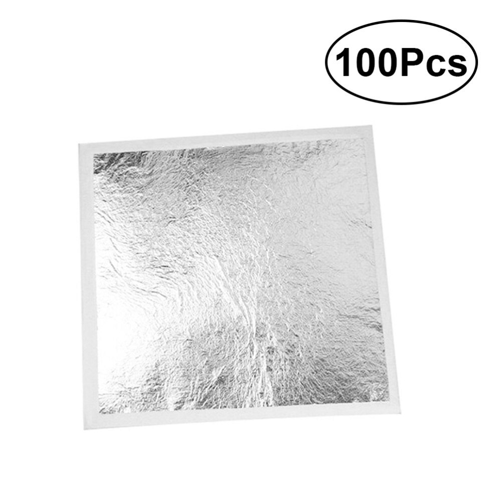 100pcs Gilding Foil Imitation Gold Silver Leaf for DIY Art Crafts Furniture Decoration: Default Title