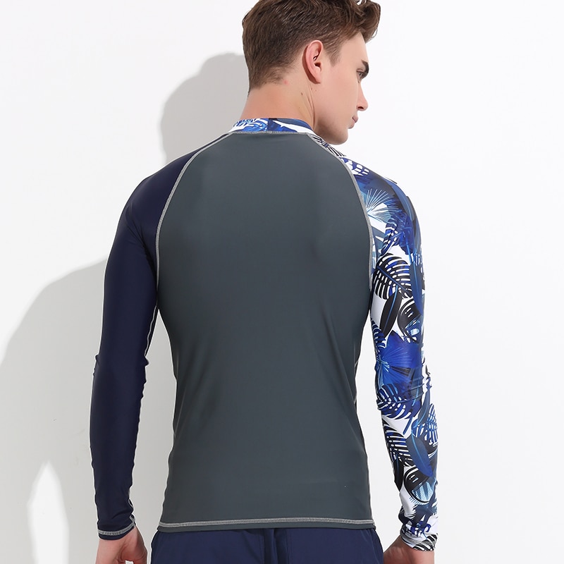 Mens Rash Guard UPF 50+ Powerful Water & Sun Protection Long Sleeve Mens Basic Skins UPF 50+ Rashguard Shirt Wetsuit Tops Adult