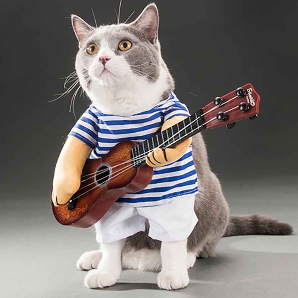 Kjæledyr hundeklær spille gitar halloween spesielle arrangementer kostyme nyhet moro valpefest cosplay klær antrekk klær