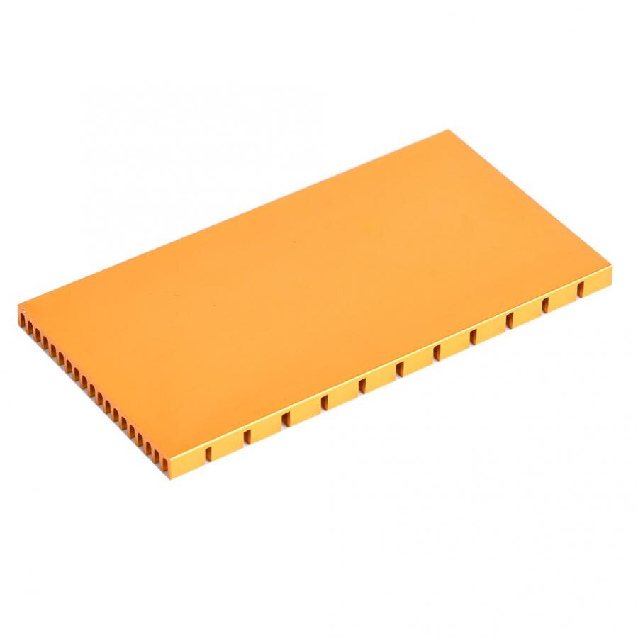 Golden Heat Sink Aluminum Heat Cooler Heat Radiator for Multiple Purposes 120 x 64 x 6mm