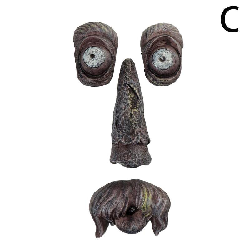 Old Man Tree Hugger Garden Art Outdoor Tree Funny Old Man Face Garden Sculpture Decoration Face Tree Whimsical Funning S6j3: C