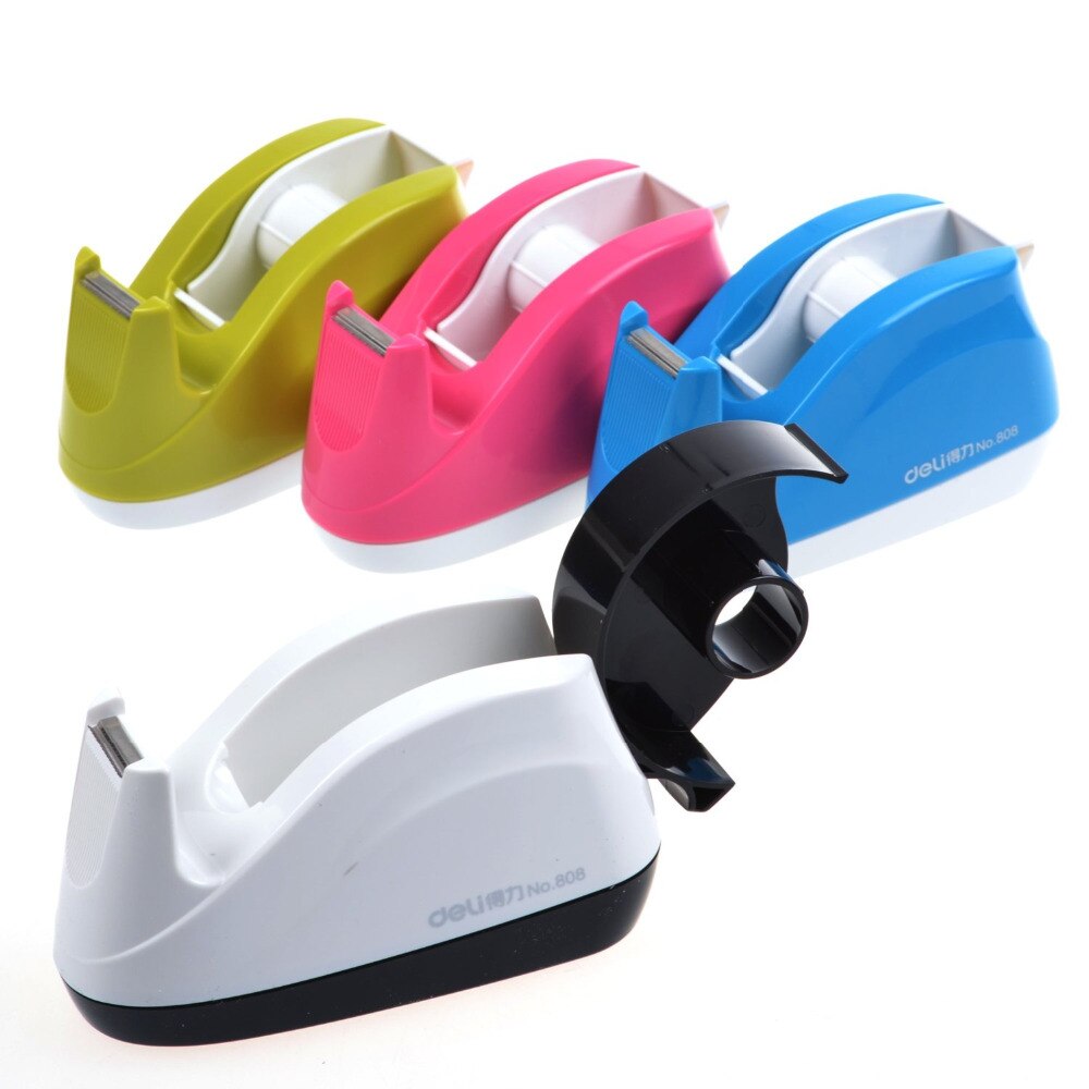 Heavy Duty Tape Dispenser ,Weighted Base, Nonskid Pad for One-hand Dispensing Color Random