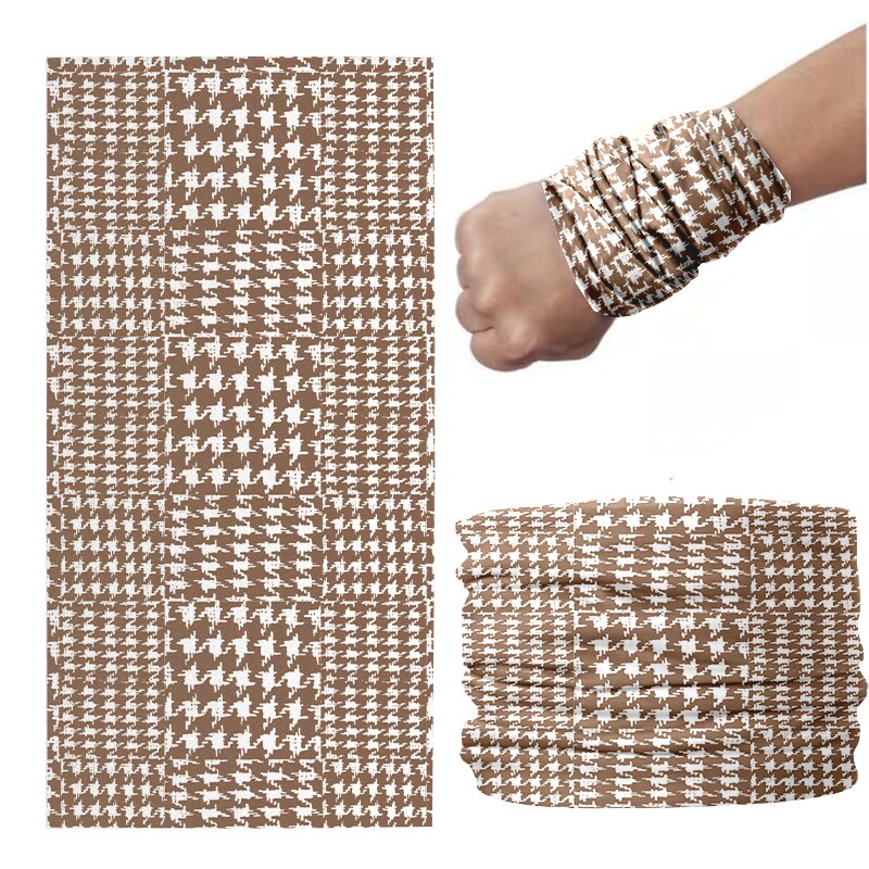 3D imprimé pied-de-poule foulard Plaid magie sport Hijab écharpe bracelet accessoire cheveux pour femme masque anti-poussière en plein air: style3
