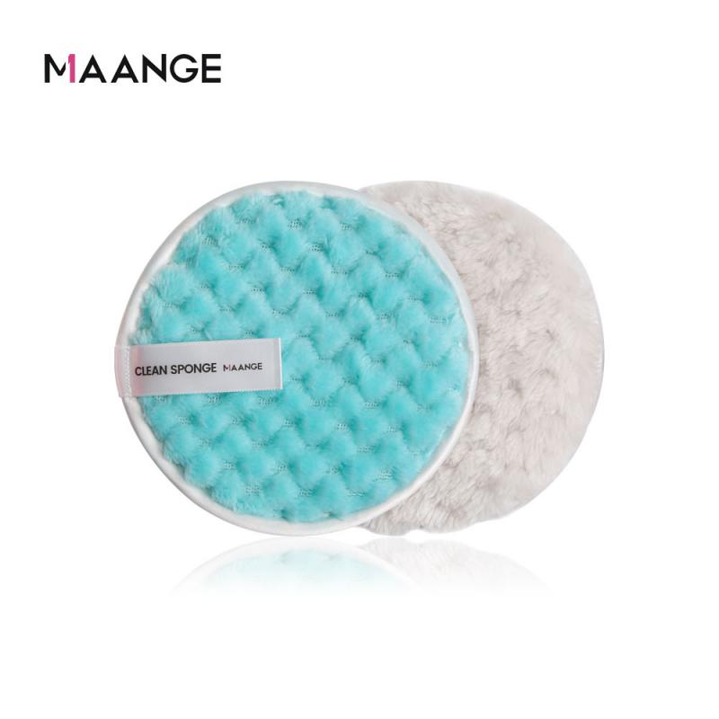1PCS Lazy Makeup Remover Double-sided Microfiber Makeup Remover Puff: 02 Blue