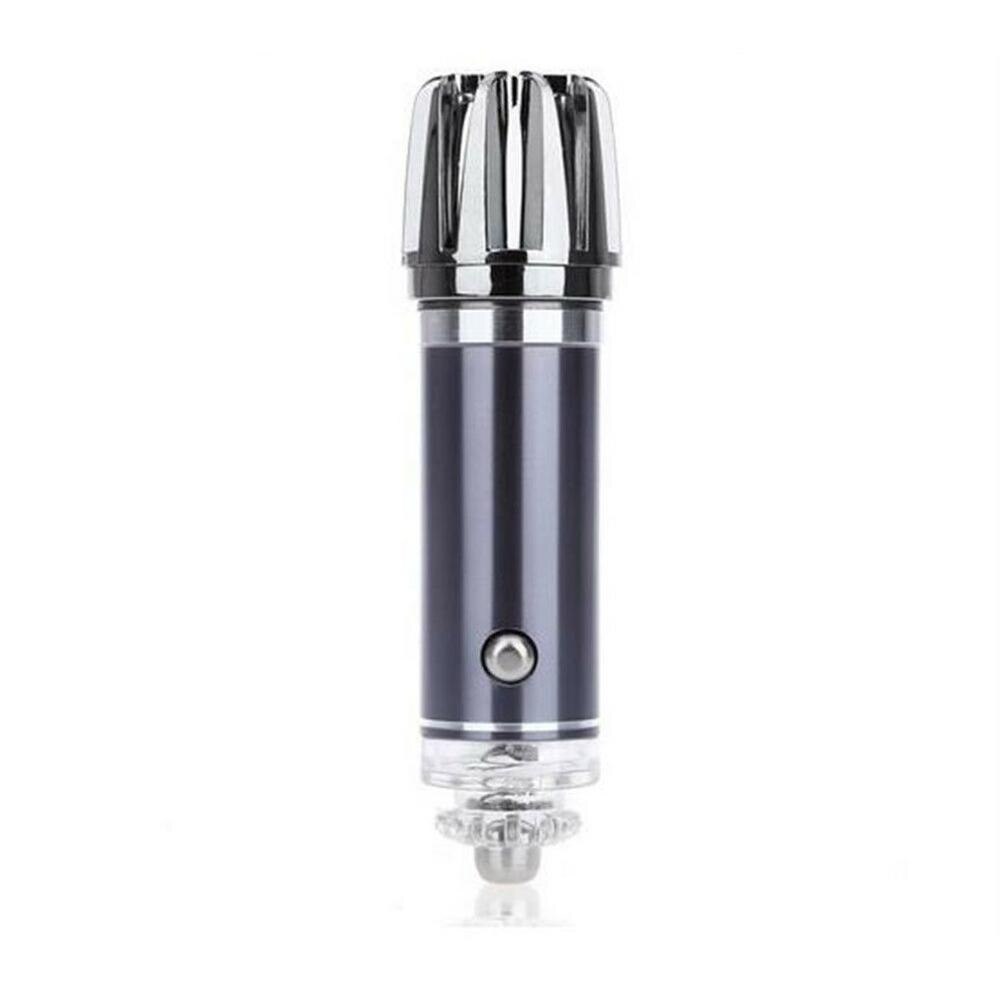 Mini Auto Car Fresh Air Ionic Purifier Oxygen Bar Ozone Ionizer Cleaner Car Negative Ion Car Oxygen Bar: Silver grey