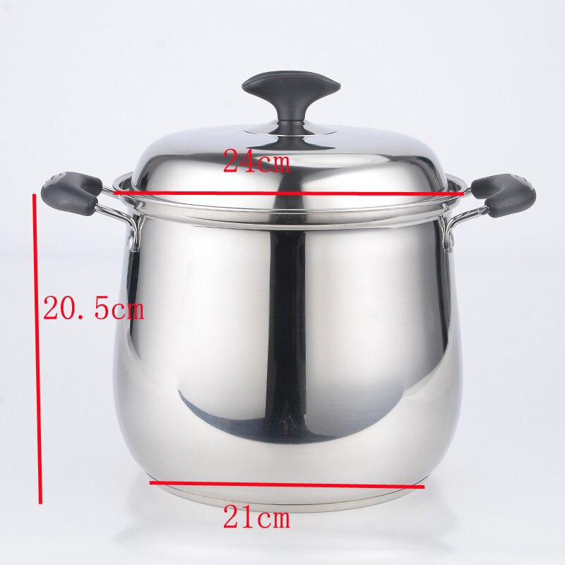 Suppe pot rustfri stål pot fortykket dobbelt bund pot non stick pot suppe pot instant tripe pot dyb gryderet universal komfur: 24cm