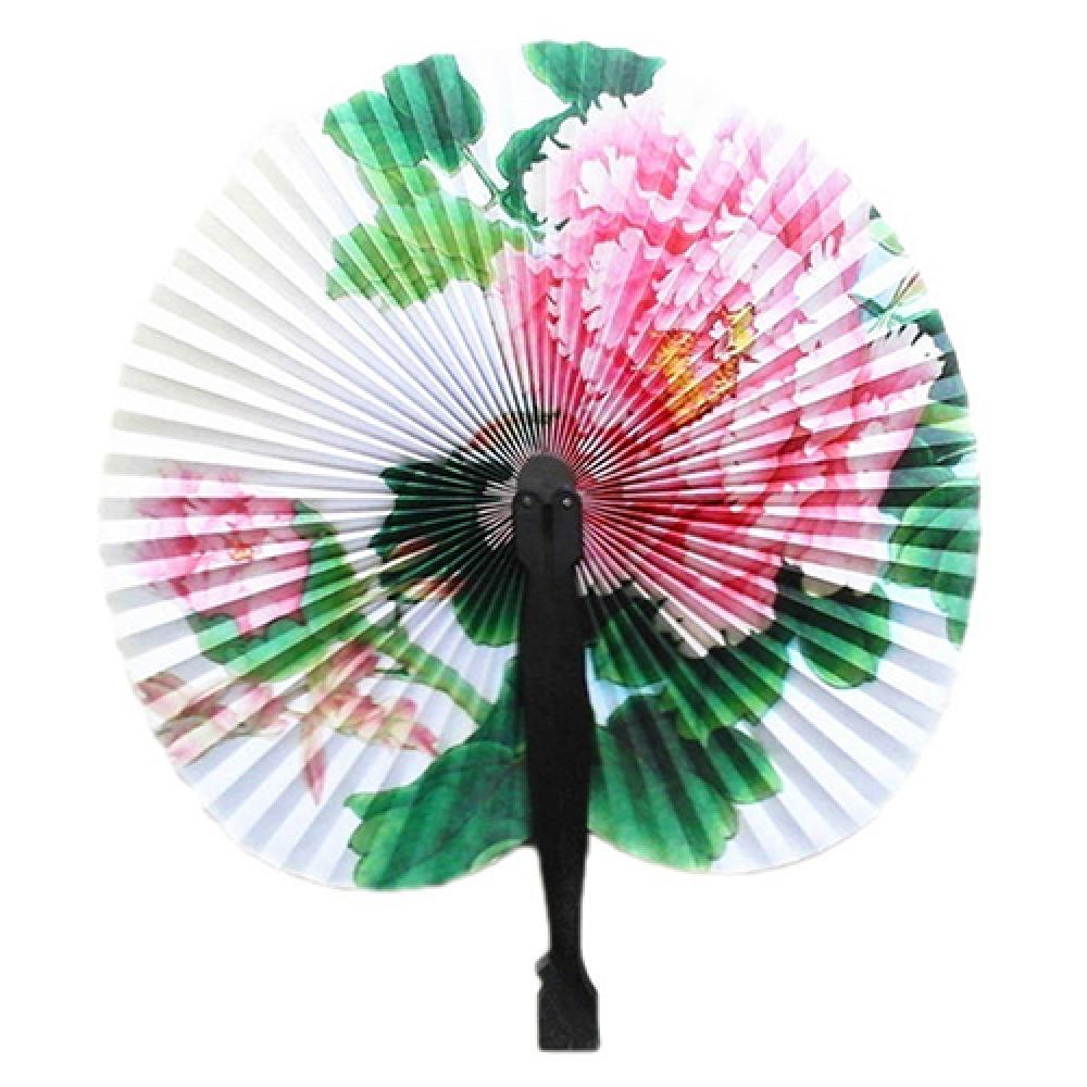 Abanicos de mesa de boda plegables, papel Floral chino Oriental, favores de mesa, 3 uds.