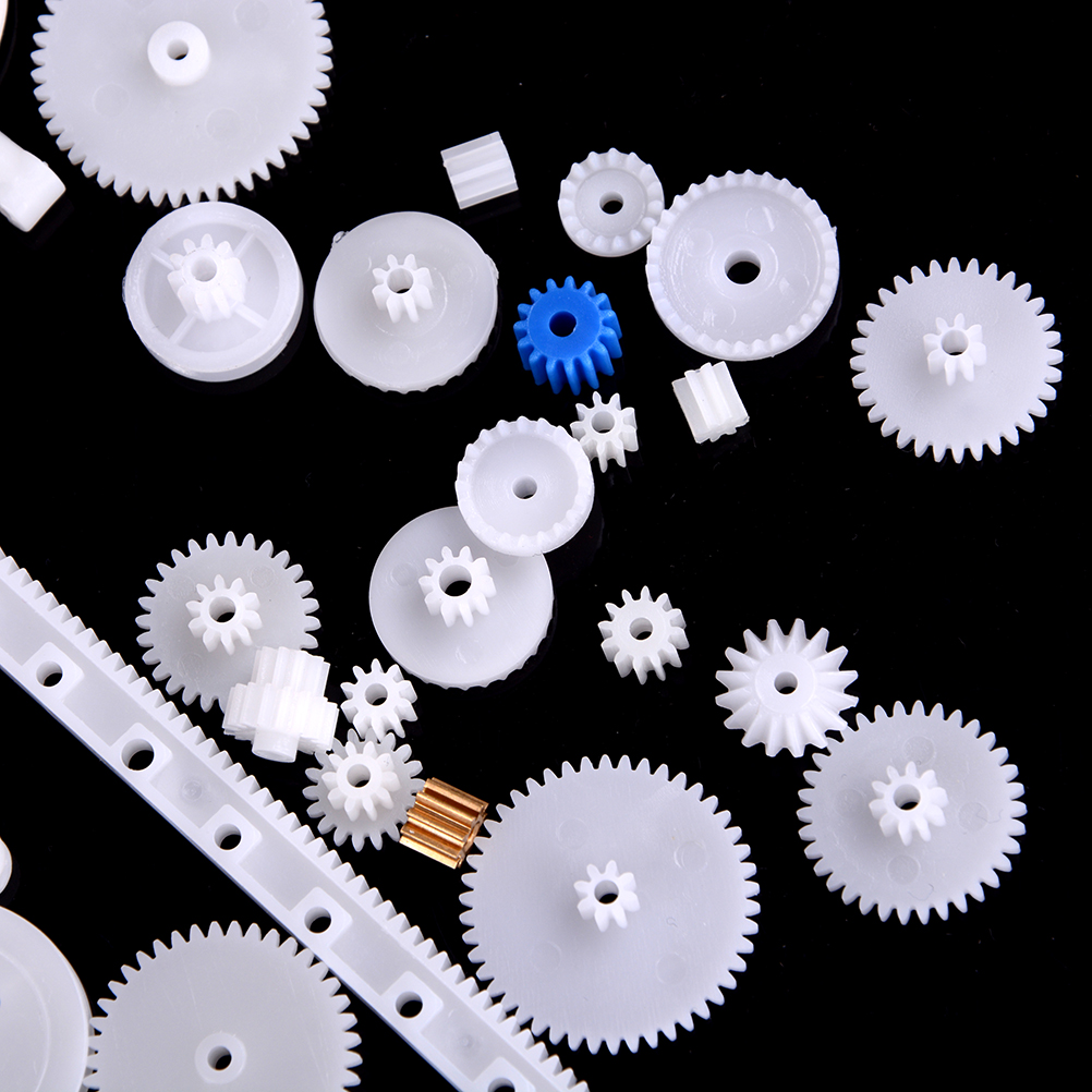 Plastic Gear Set DIY Rack Pulley Belt Worm Single Double Gears 60 Pcs/set