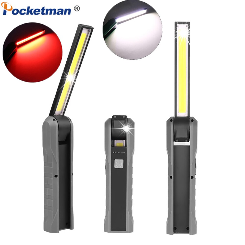 Led Cob Verlichting Usb Oplaadbare Zaklamp Magnetische Zaklamp Flexibele Inspectie Hand Lamp Werklamp Outdoor Spotlight